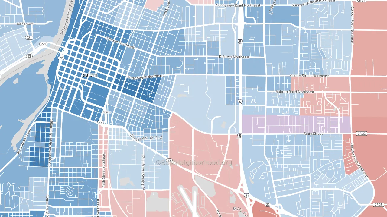 97310, OR block-group political-lean map