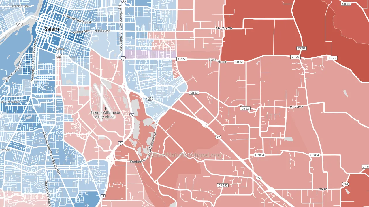 97317, OR block-group political-lean map
