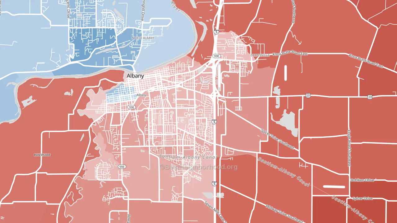 97322, OR block-group political-lean map