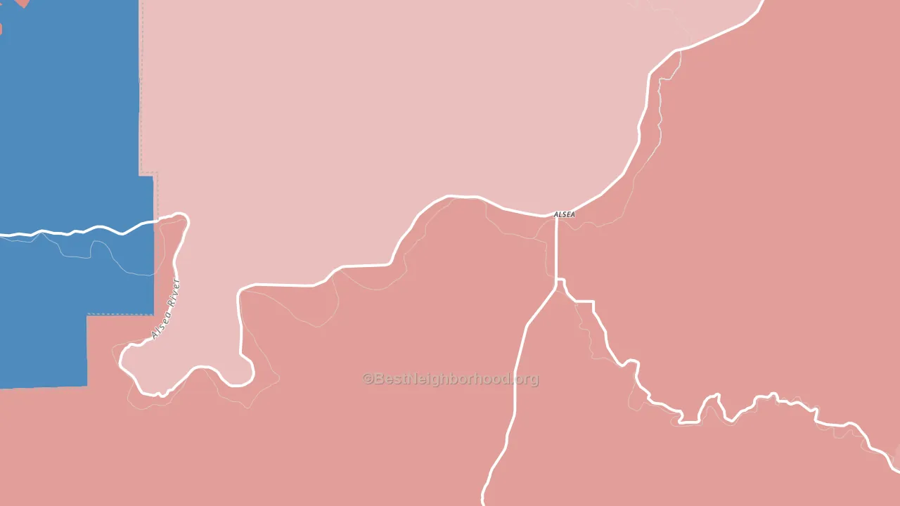97324, OR block-group political-lean map