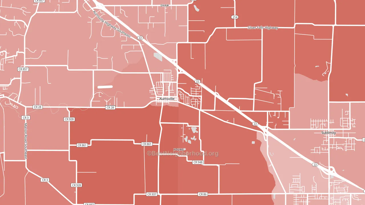 97325, OR block-group political-lean map