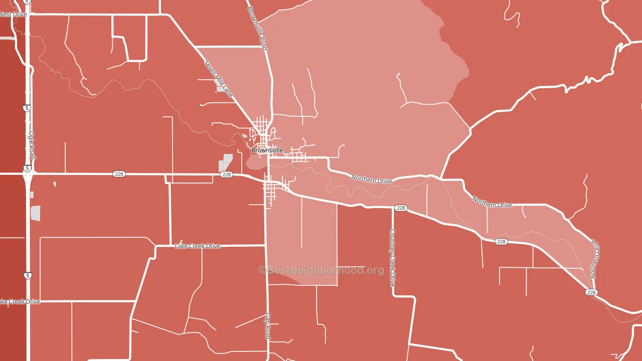 97327, OR block-group political-lean map
