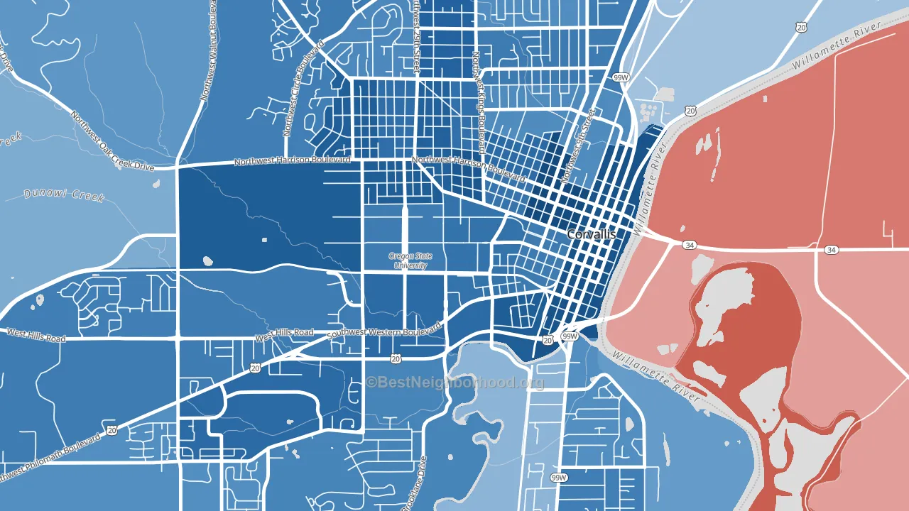97331, OR block-group political-lean map
