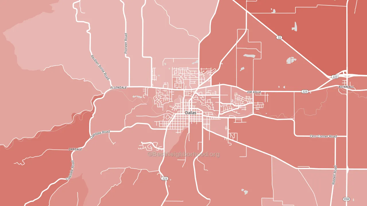 97338, OR block-group political-lean map