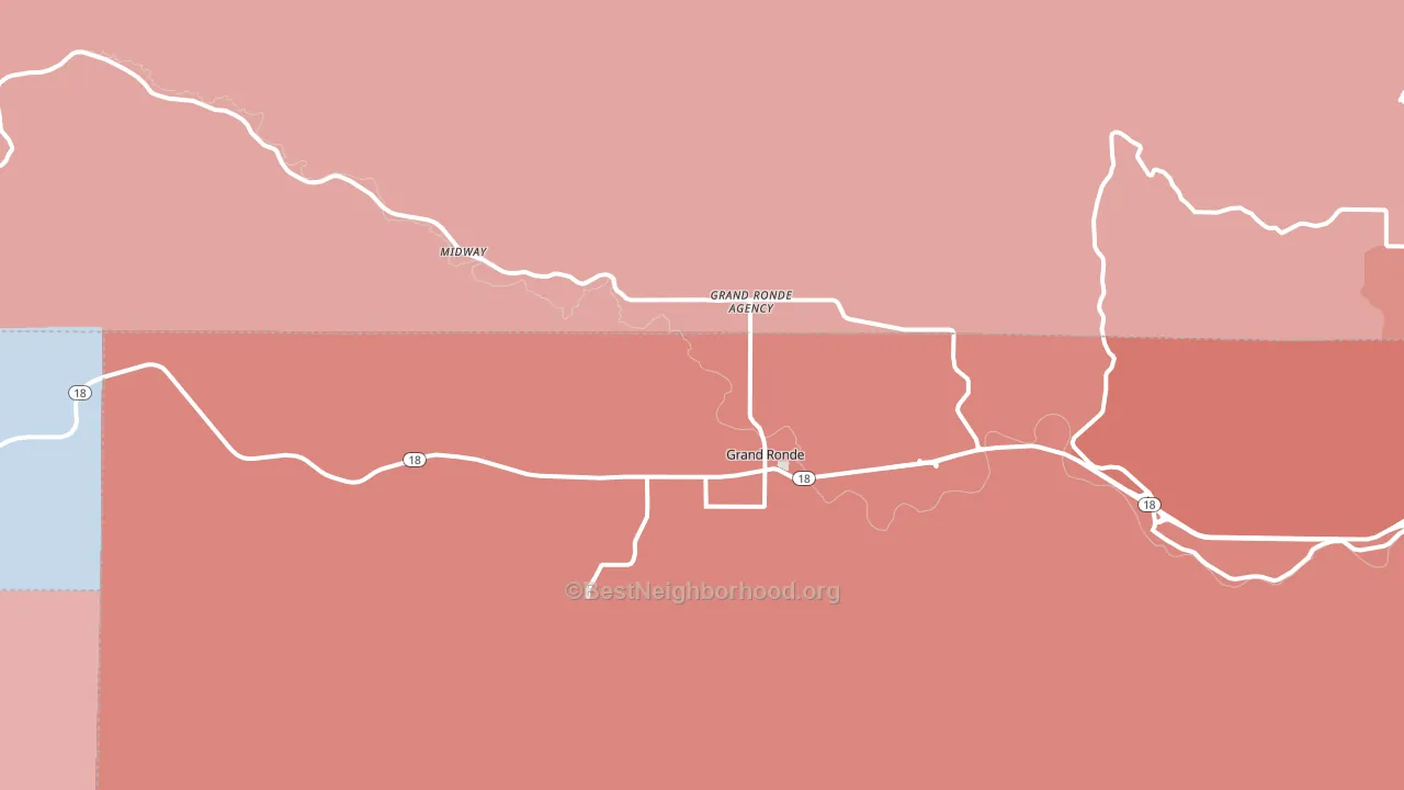 97347, OR block-group political-lean map