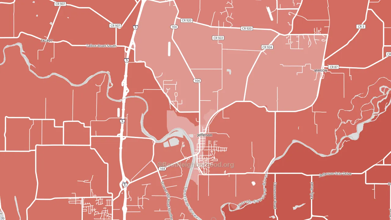 97352, OR block-group political-lean map