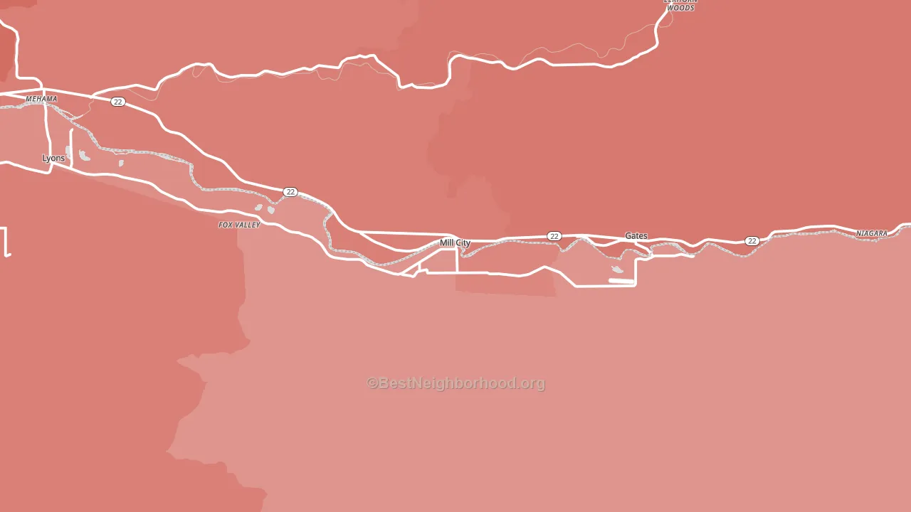 97360, OR block-group political-lean map