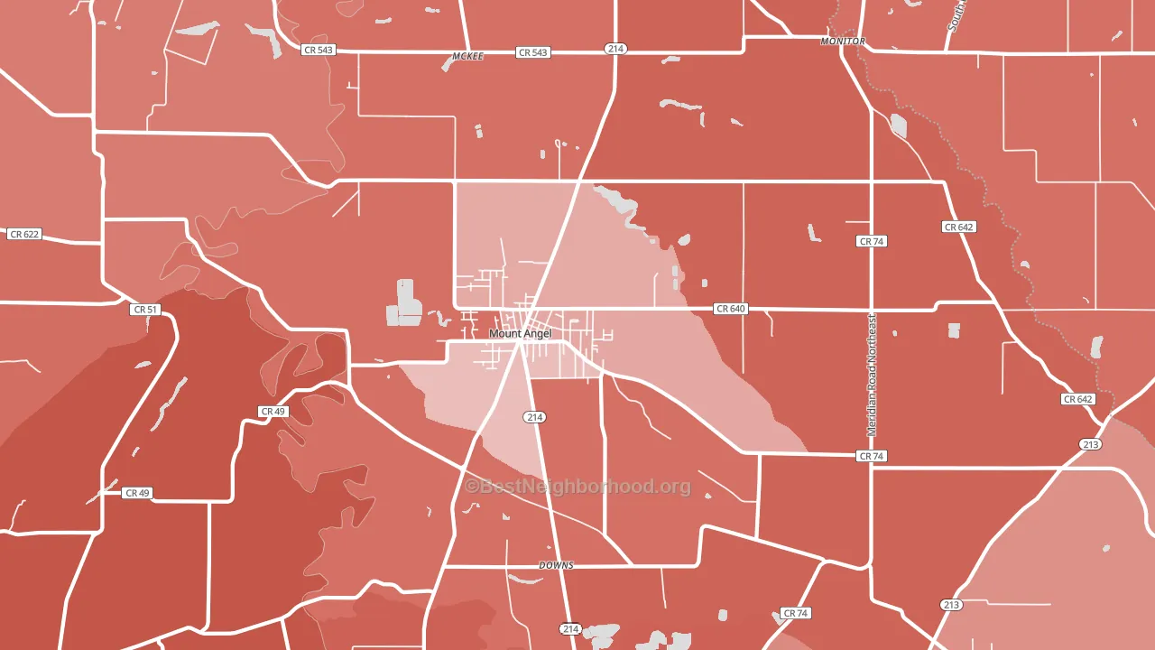 97362, OR block-group political-lean map