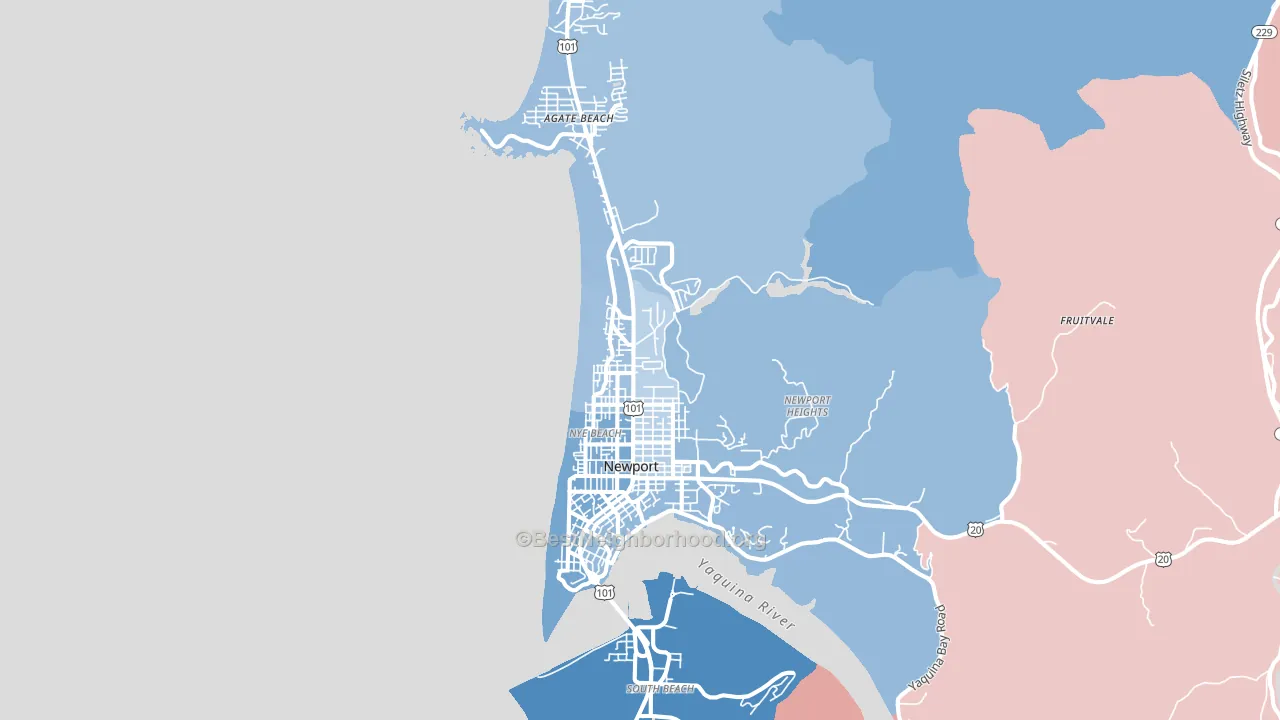 97365, OR block-group political-lean map