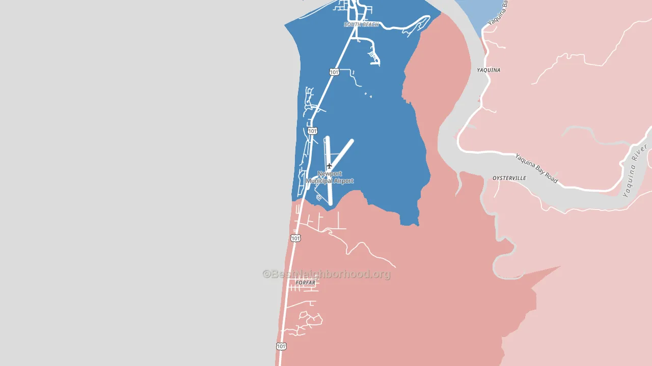 97366, OR block-group political-lean map
