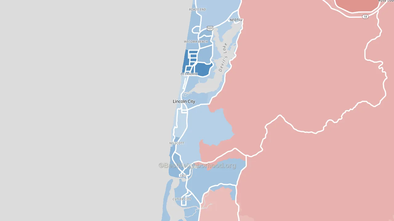 97367, OR block-group political-lean map