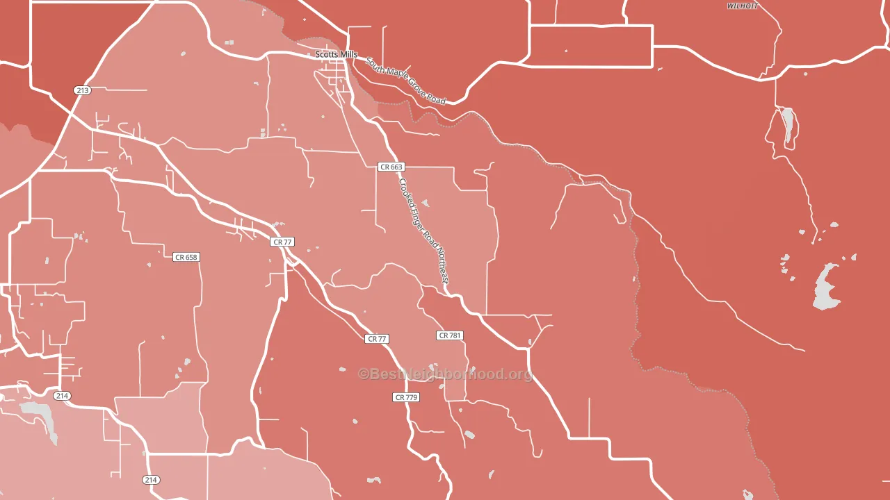 97375, OR block-group political-lean map