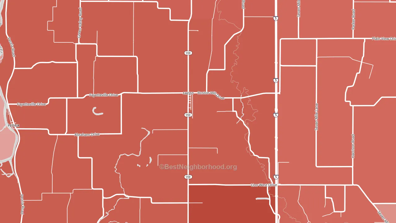 97377, OR block-group political-lean map