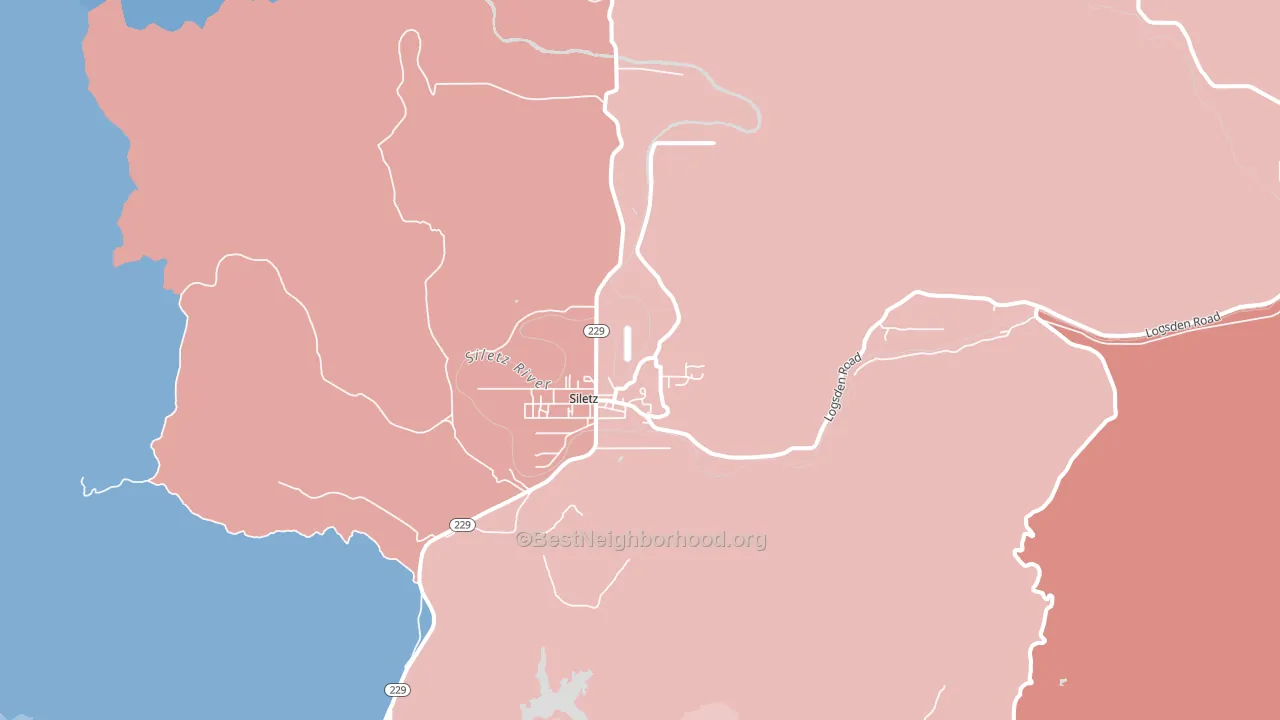 97380, OR block-group political-lean map