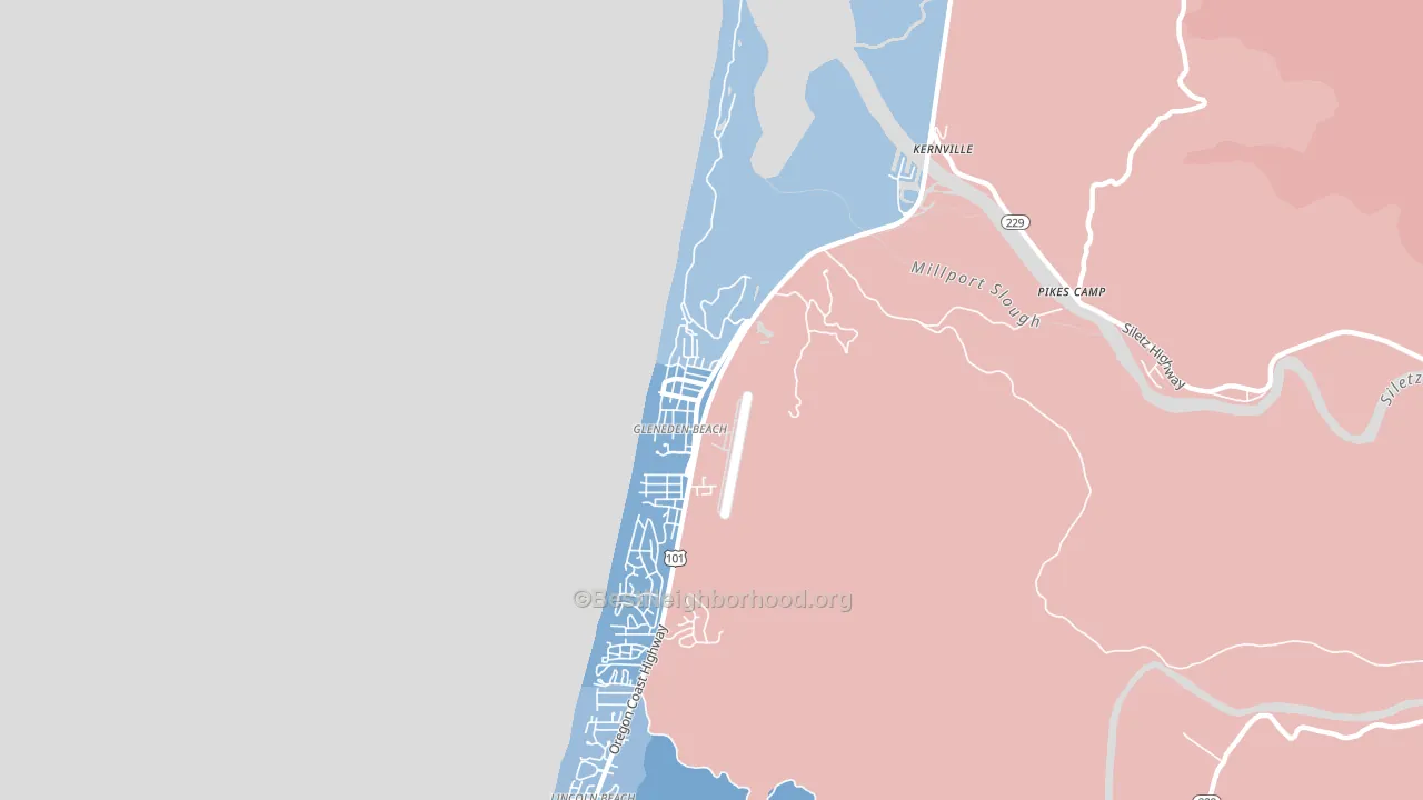 97388, OR block-group political-lean map