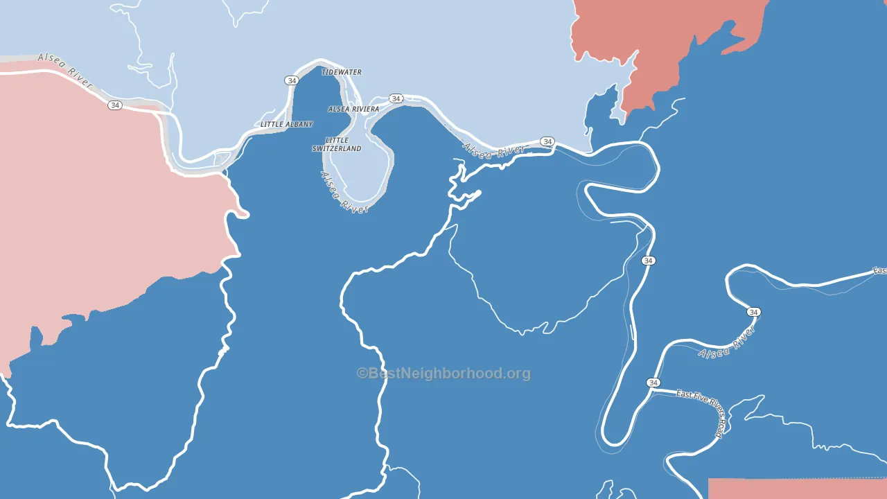97390, OR block-group political-lean map