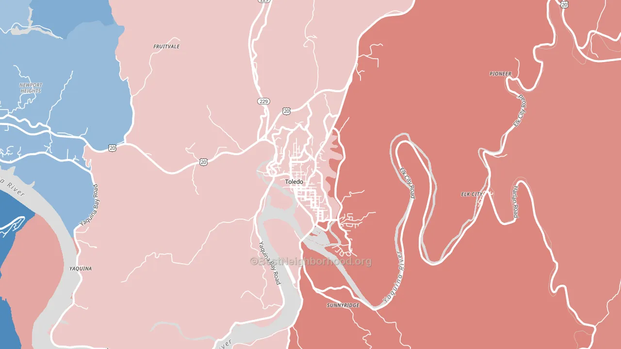 97391, OR block-group political-lean map