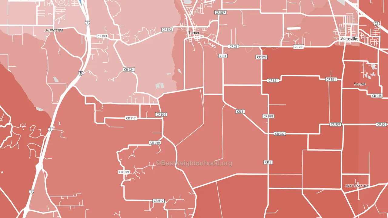 97392, OR block-group political-lean map