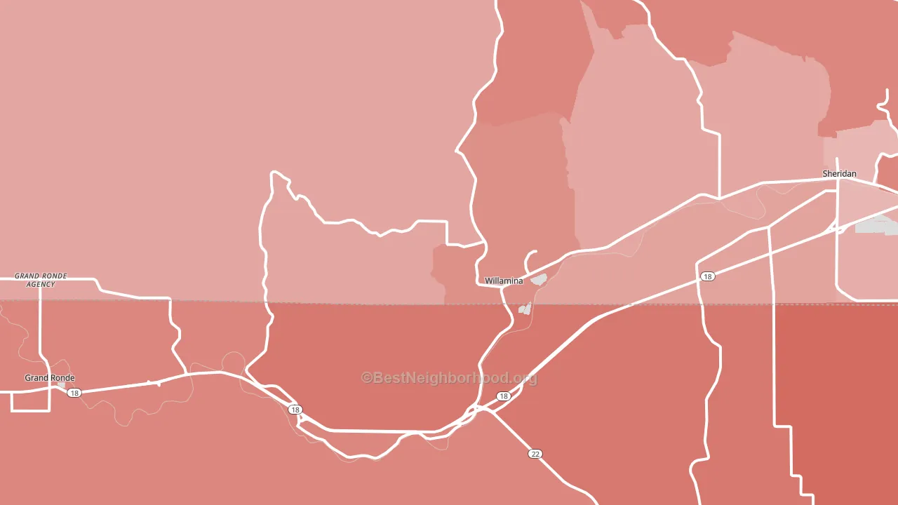 97396, OR block-group political-lean map