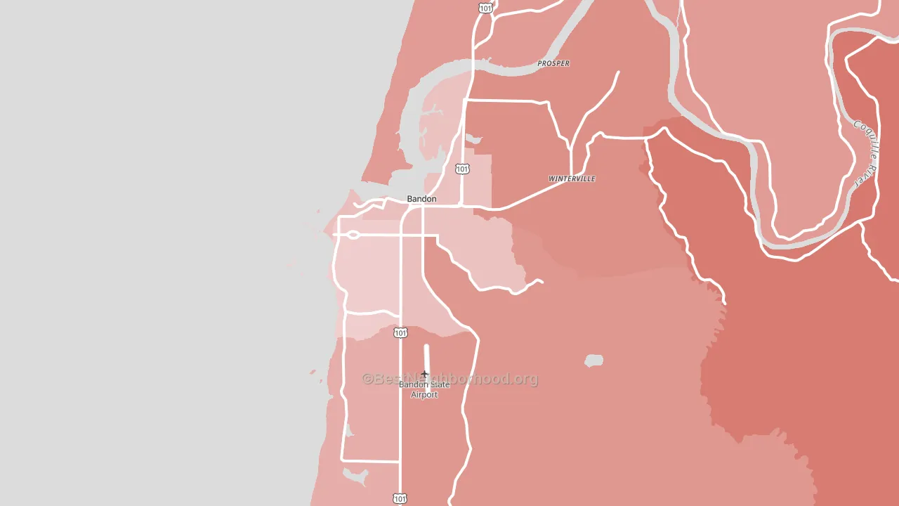 97411, OR block-group political-lean map