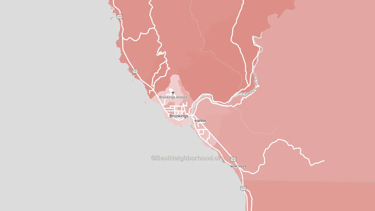 97415, OR block-group political-lean map