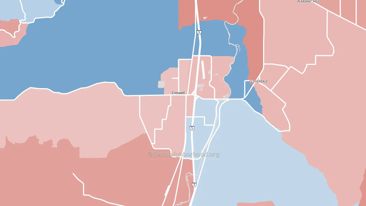 97426, OR block-group political-lean map