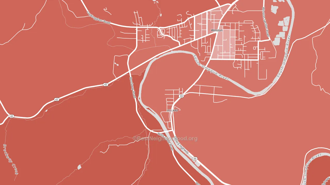 97432, OR block-group political-lean map