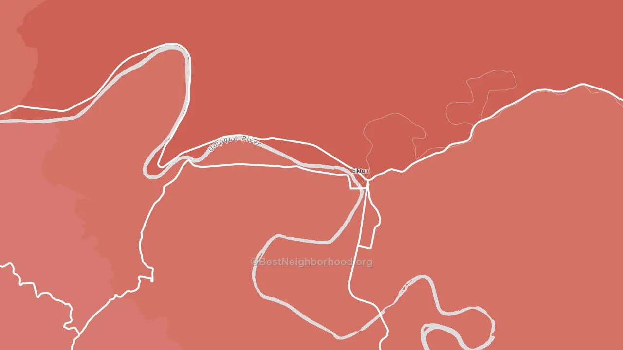 97436, OR block-group political-lean map