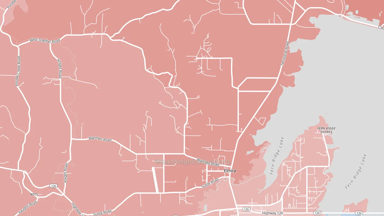 97437, OR block-group political-lean map