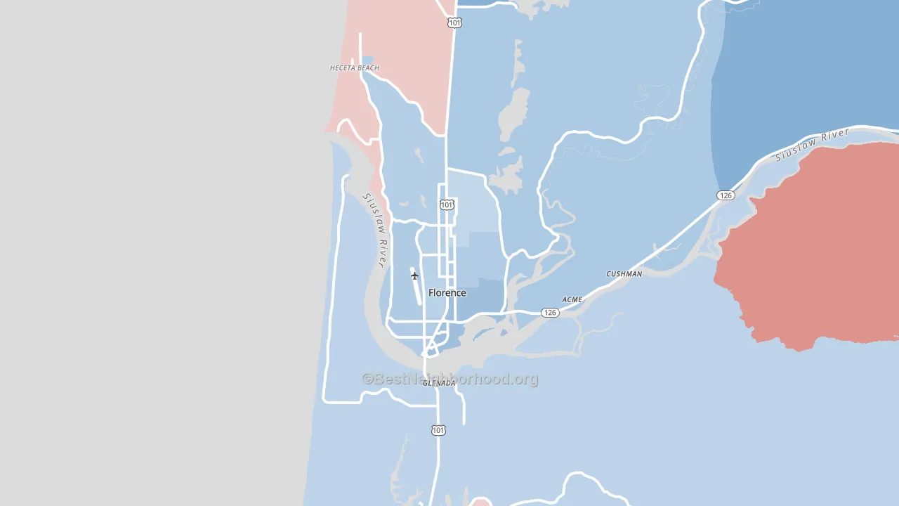 97439, OR block-group political-lean map