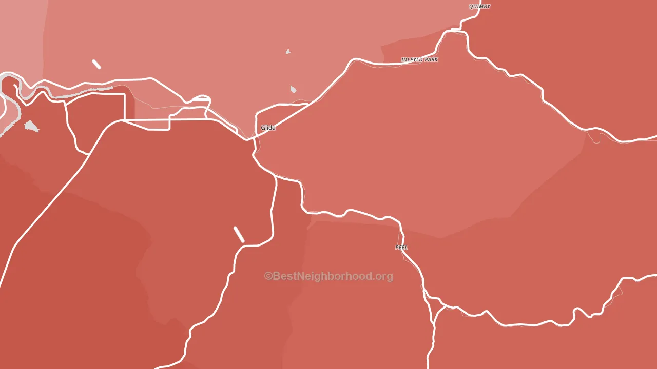 97443, OR block-group political-lean map