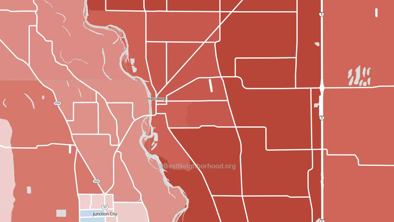 97446, OR block-group political-lean map