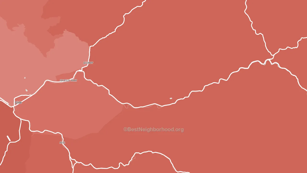 97447, OR block-group political-lean map