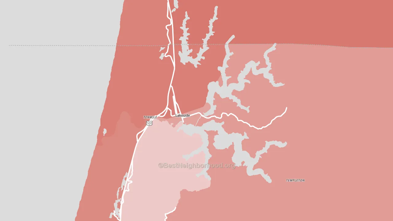 97449, OR block-group political-lean map