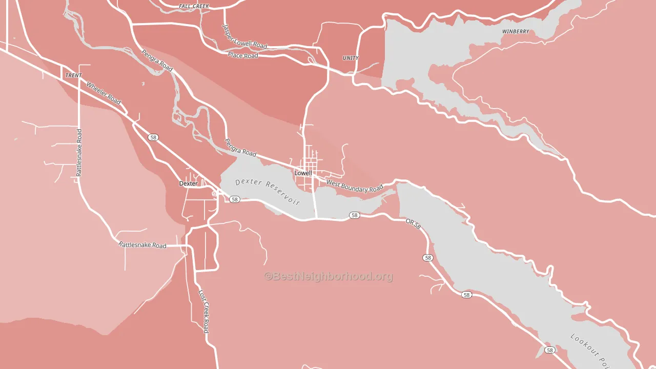 97452, OR block-group political-lean map