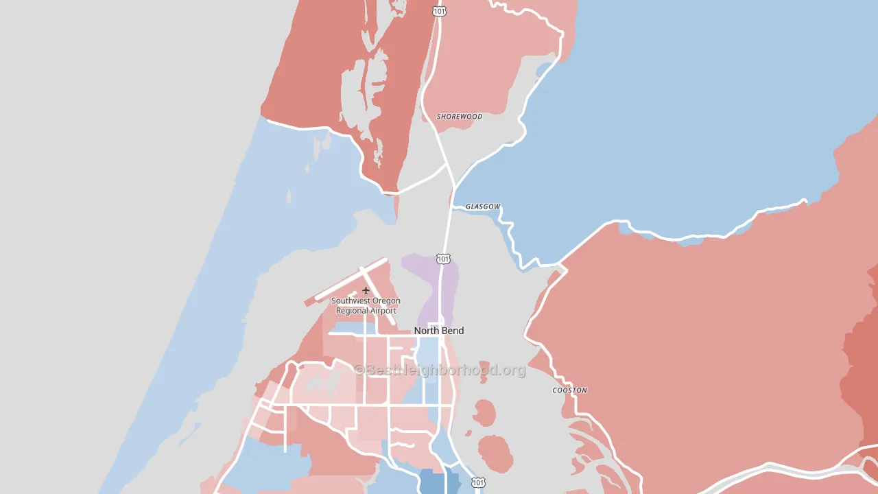 97459, OR block-group political-lean map