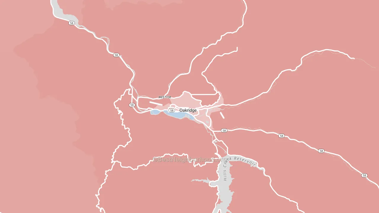 97463, OR block-group political-lean map