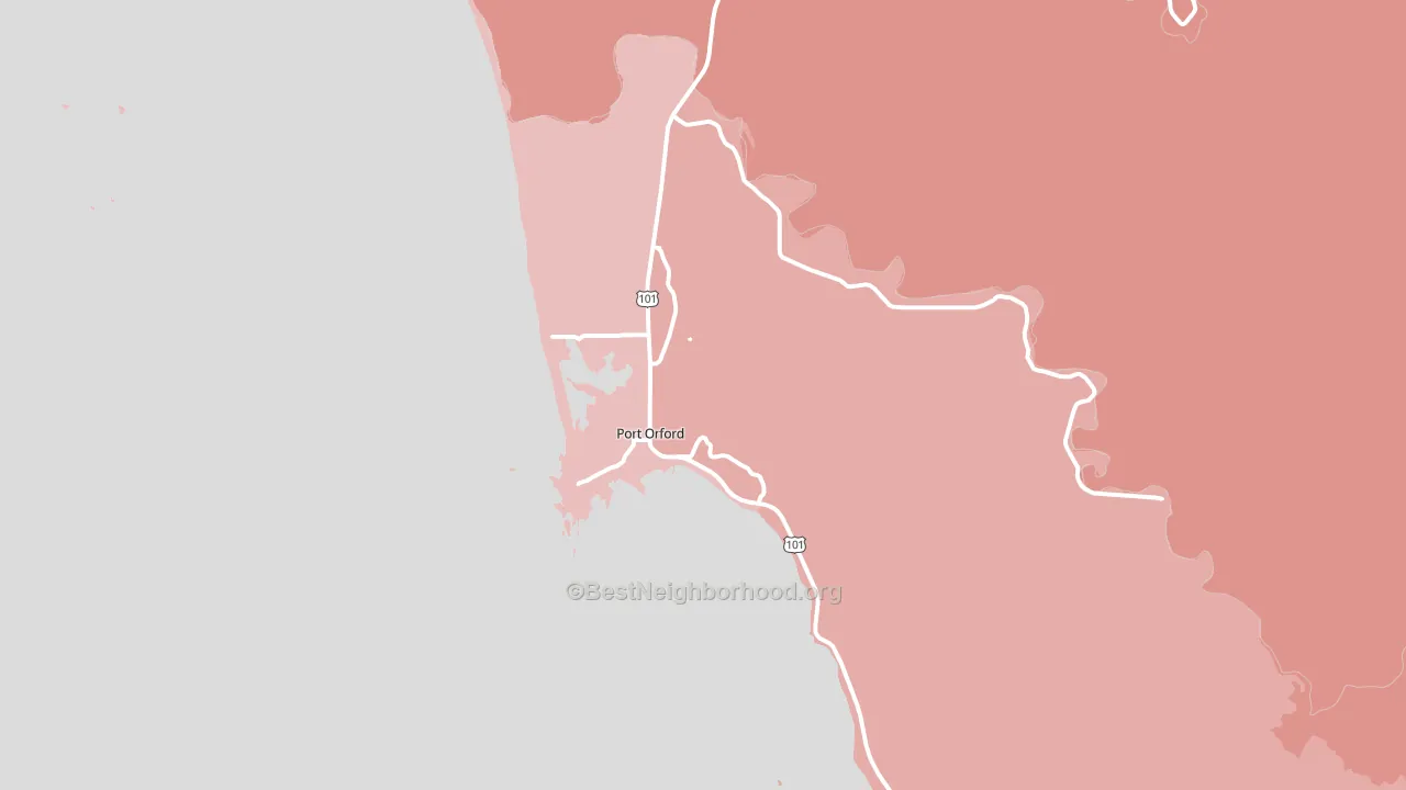 97465, OR block-group political-lean map