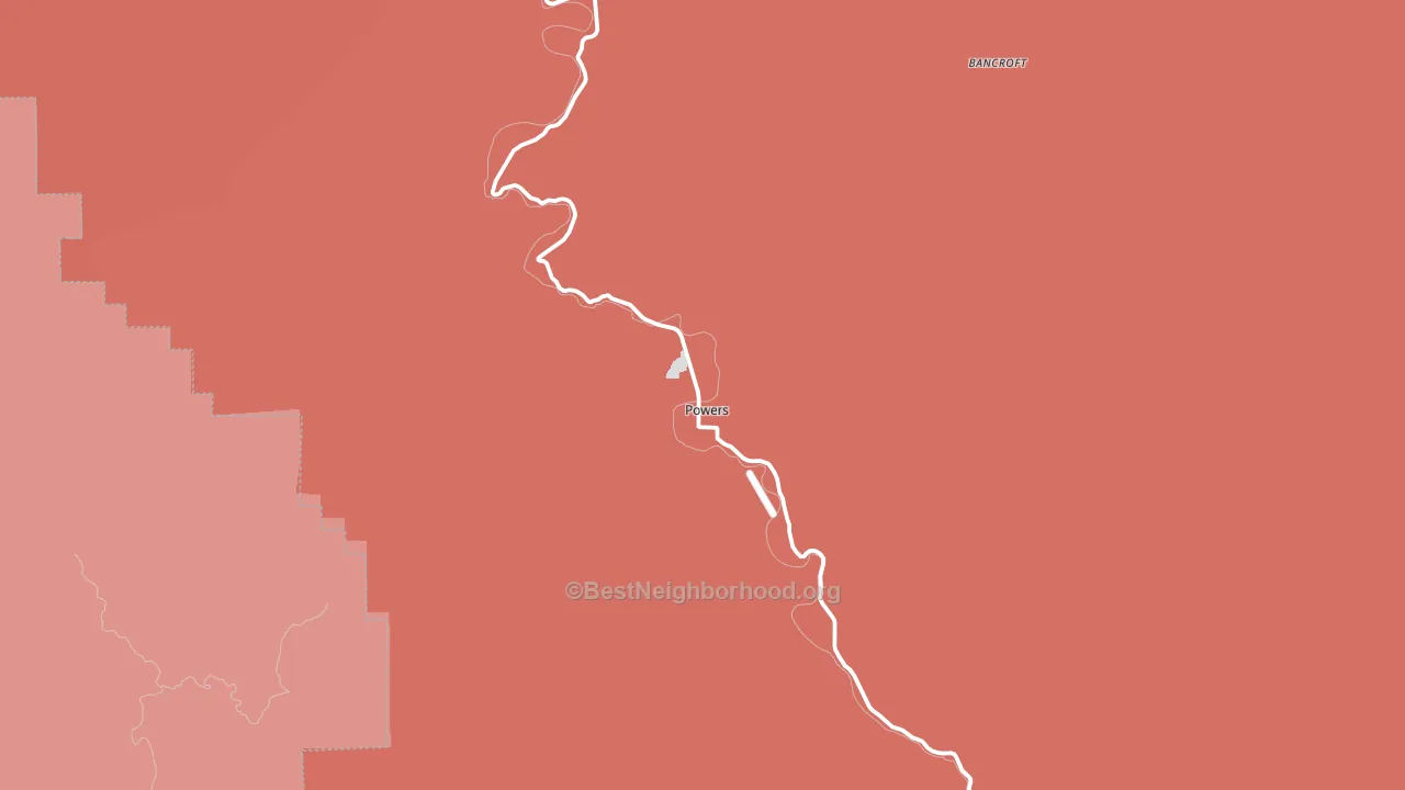 97466, OR block-group political-lean map