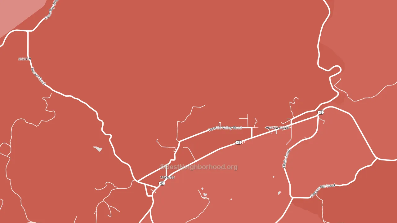 97481, OR block-group political-lean map