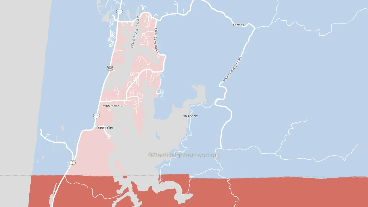97493, OR block-group political-lean map