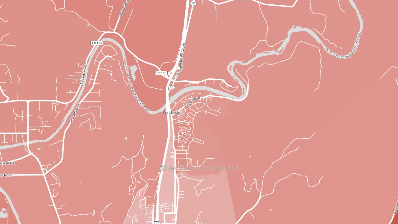 97495, OR block-group political-lean map