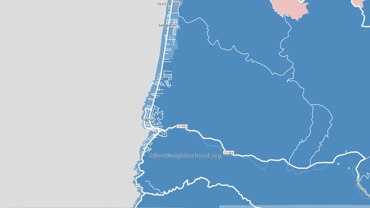 97498, OR block-group political-lean map