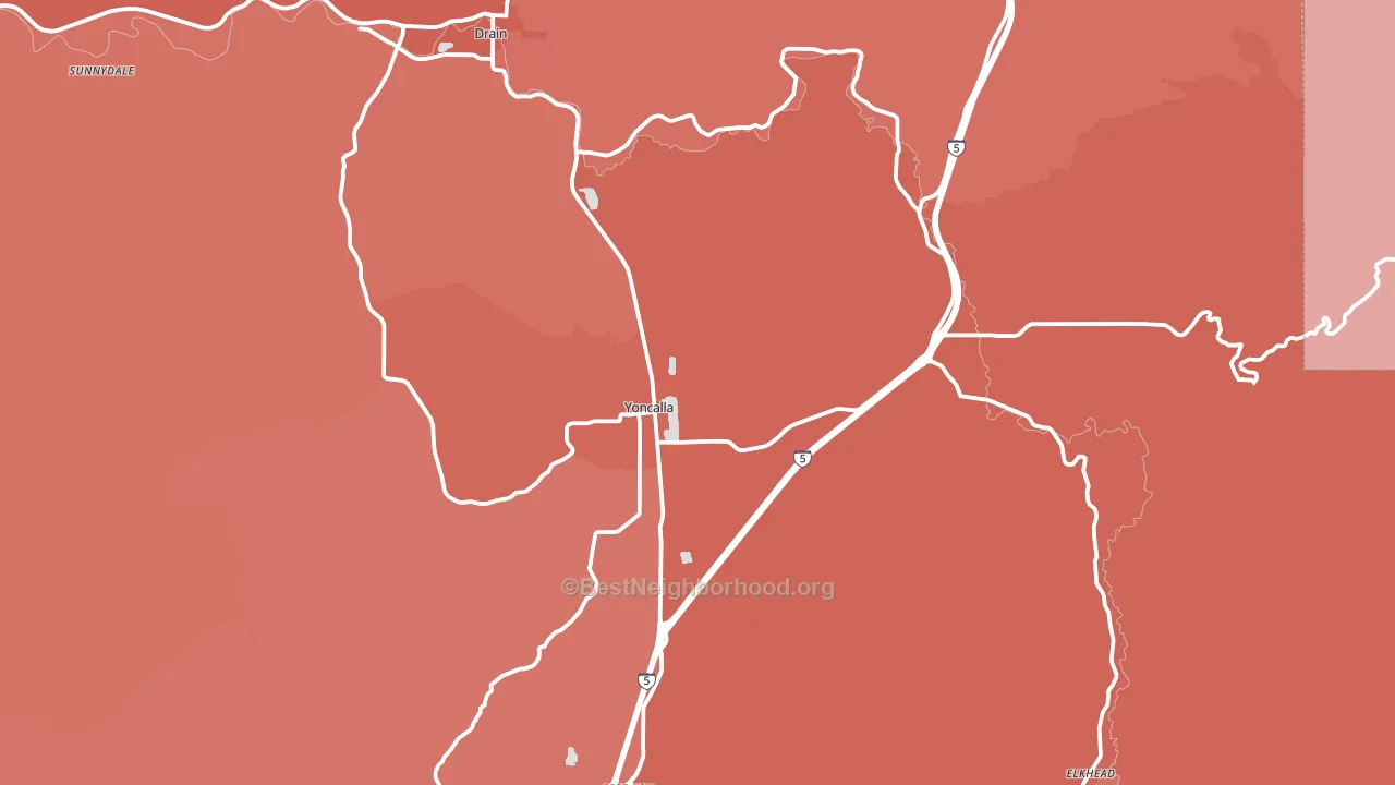 97499, OR block-group political-lean map