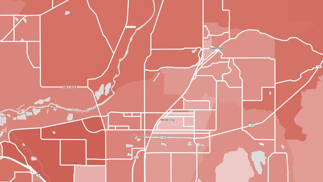 97503, OR block-group political-lean map