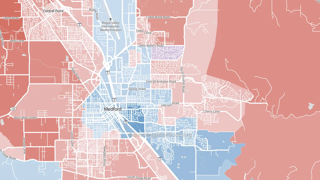 97504, OR block-group political-lean map