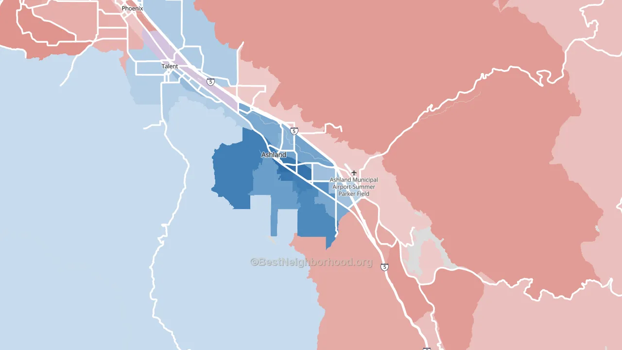 97520, OR block-group political-lean map