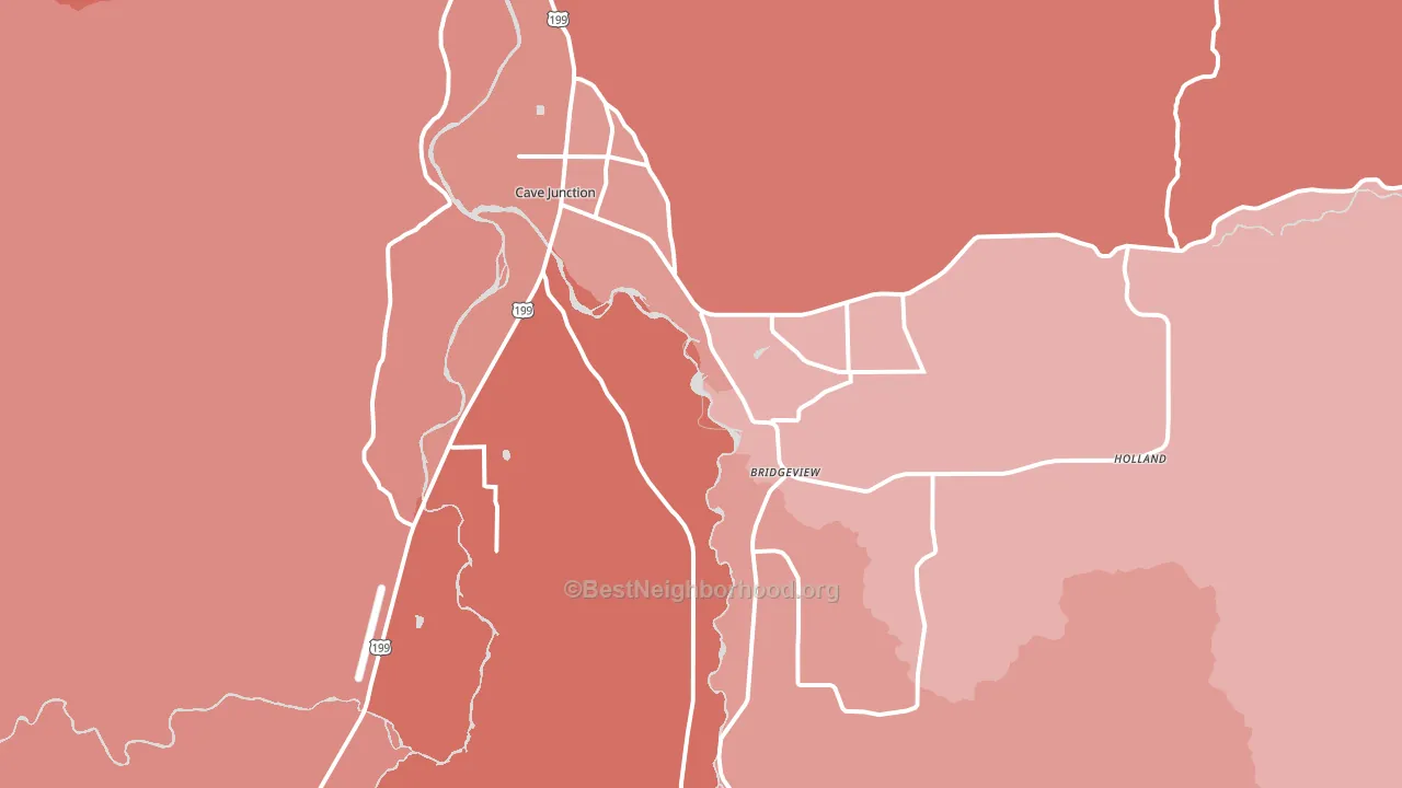 97523, OR block-group political-lean map