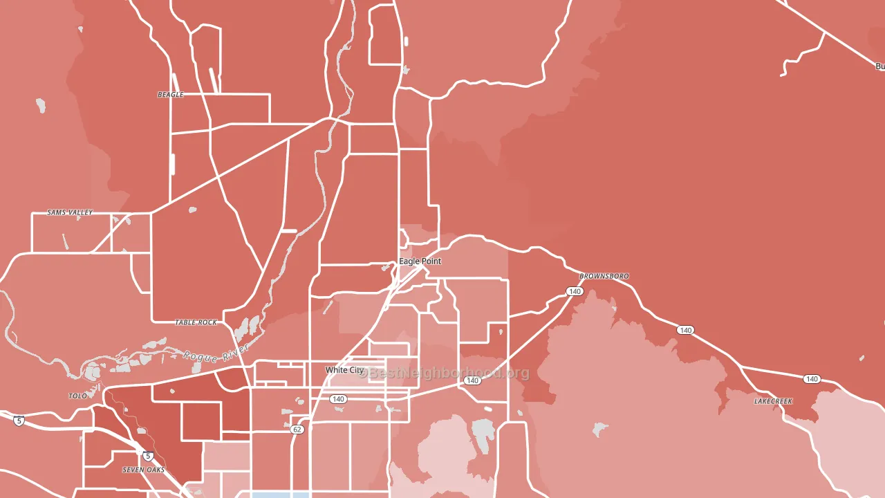 97524, OR block-group political-lean map