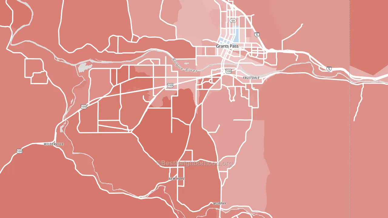 97527, OR block-group political-lean map